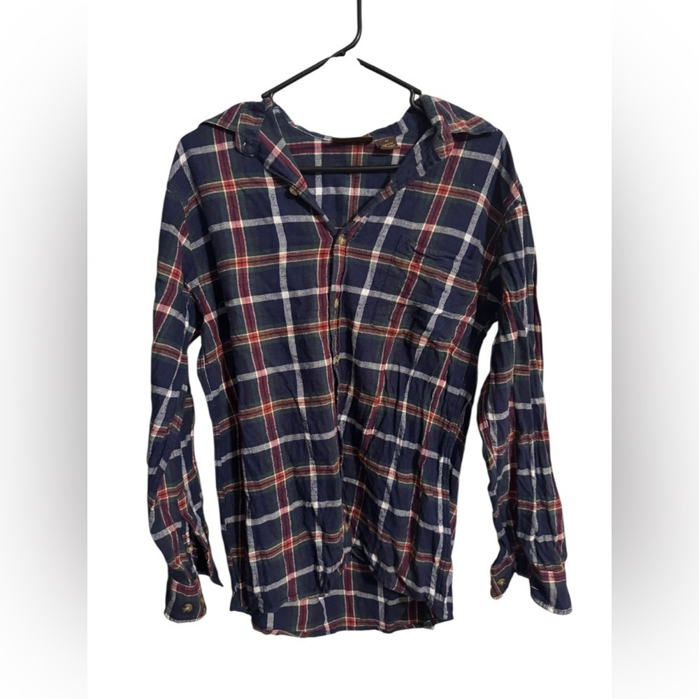 Men's 100% Cotton Blue Plaid Shirt